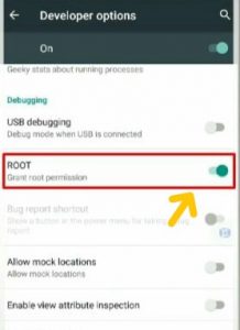 enable root option on vmos