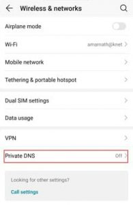 click private dns