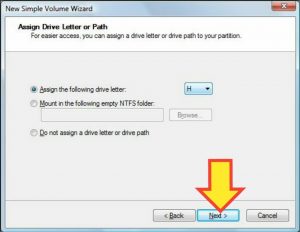 Assign the drive letter