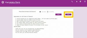 karnataka bank online registration all details enter