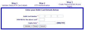 enter your Atm details in dena bank
