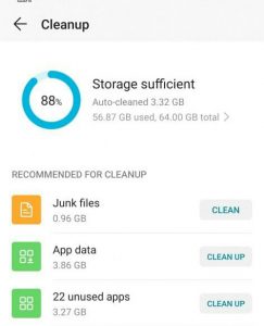 open your settings and select memory