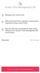set your time limit on tik tok