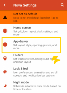 click on app drawer in android
