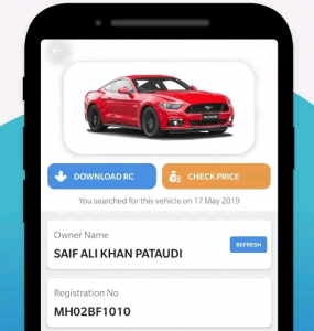 finally your vehicle details is here