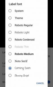 Tap on The ‘Label Font’