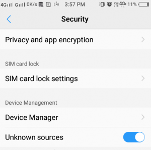 Click on The security option